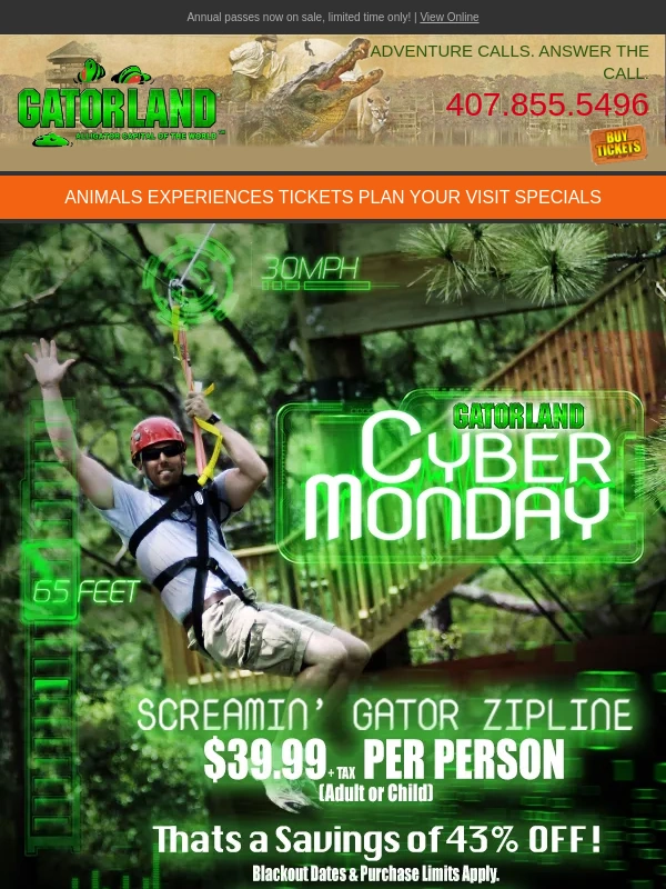 Gatorland - ? Gatorland CYBER MONDAY SAVE OVER 43% Last chance ⏰