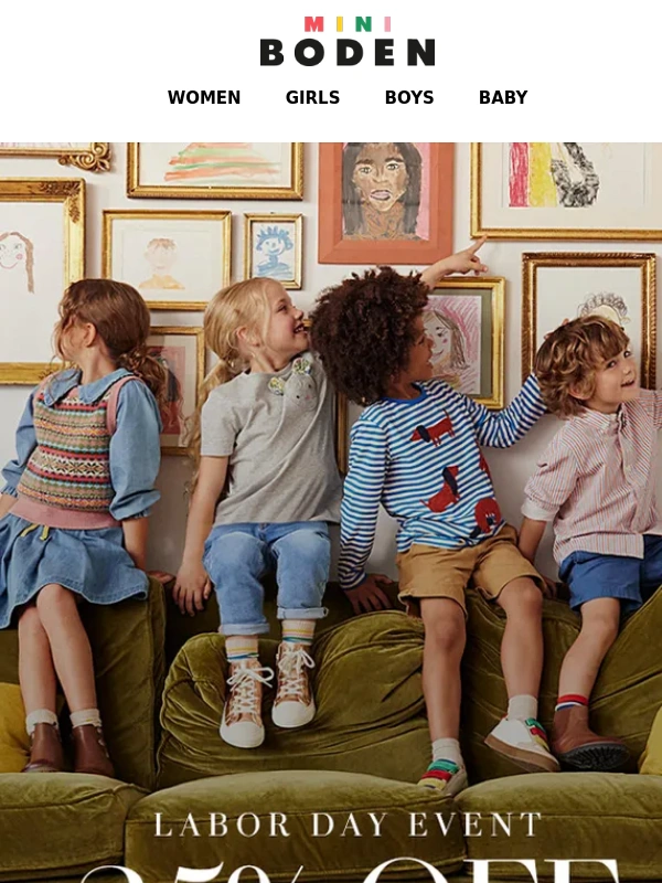 Boden - LABOR DAY: 25% off Mini launches TODAY