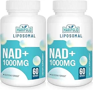 Liposomal NAD+ Supplement 1000 mg | Highest NAD Pontecy | Max Absorption | Pure NAD Supplement | Energy and DNA Repair, Aging Defense, Brain Function | 120 Softgels