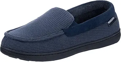 RockDove Men's Waffle Knit Memory Foam Moc Slipper w/ Removable Insole (Navy) $13.49 + Free Shipping w/ Prime or on $35+