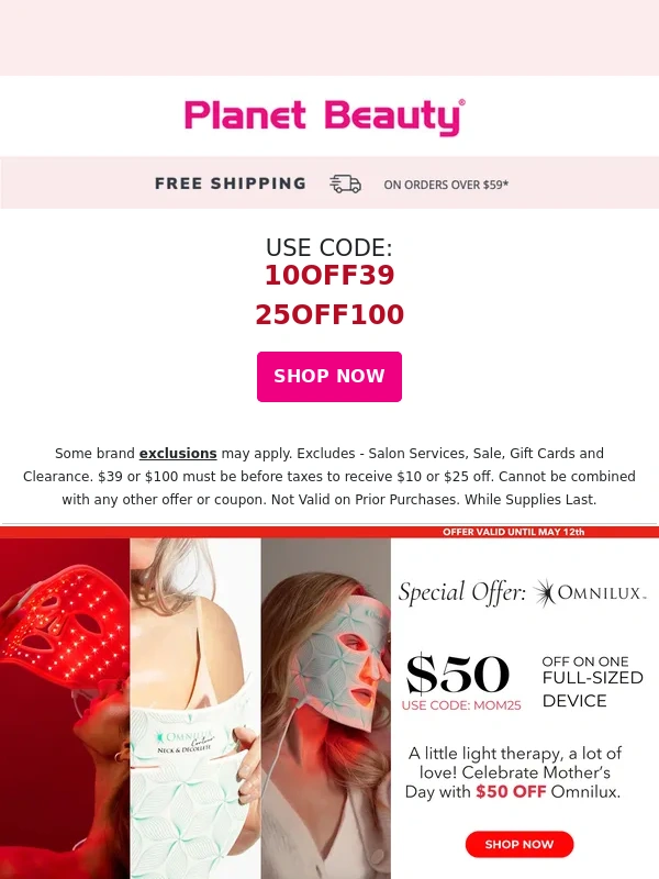 Planet Beauty - Shop up to $25 OFF for you,for her,or for both
