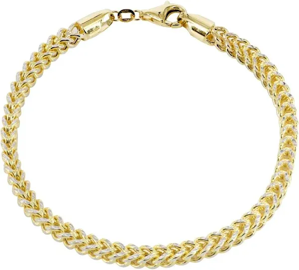 10k/14k Yellow Gold Diamond Cut Franco Bracelet