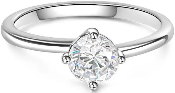 Jeulia Round Cut Sterling Silver Ring