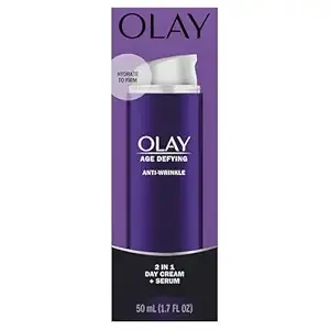 Olay Face Serum by Age Defying Anti-Wrinkle 2-in-1 Day Cream Plus Face Serum, Aloe Vera, 1.7 Fl Oz