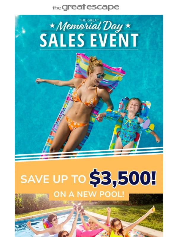 The Great Escape - ? Final Days: Up to 65% Off Your Backyard Upgrade! Sale ends Memorial Day
