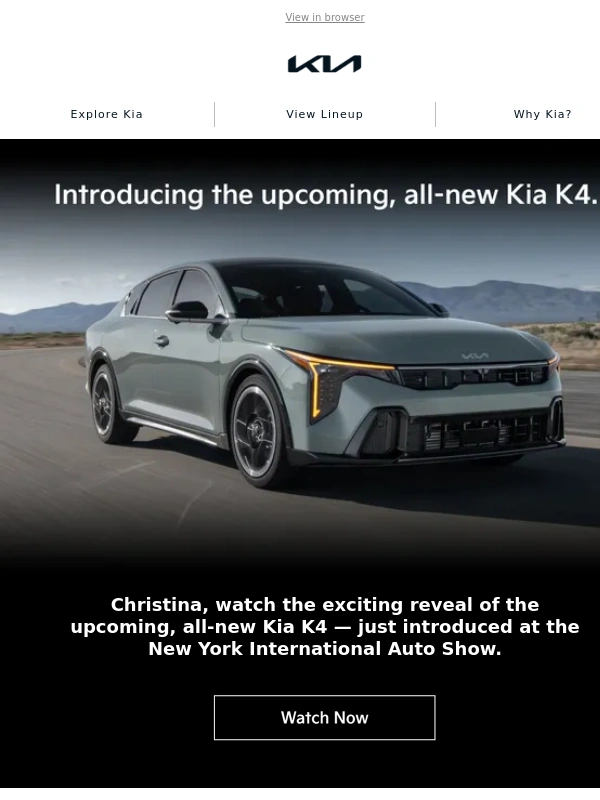 KIA - Kia K4 introduced at NY International Auto Show