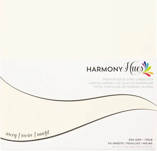 Harmony Hues 8.5x11 Midnight Black 110lb. Cardstock
