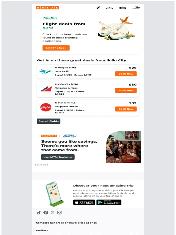 Kayak.com - ✈ How does a $29 flight from ILO to one of these top destinations sound?