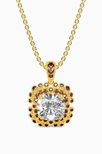 "To Meet The Best" Cushion Cut Halo Necklace