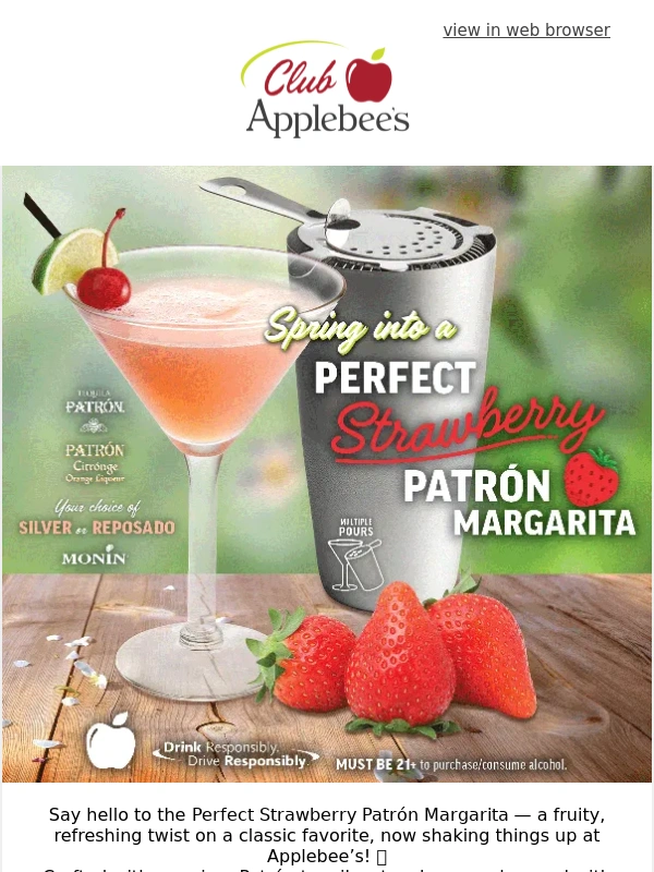 Applebees - Strawberry. Patrón. Perfection. ??