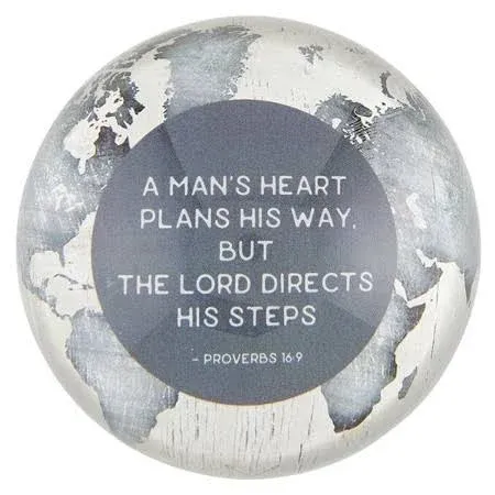 Heartfelt Mans Heart Glass Paperweight