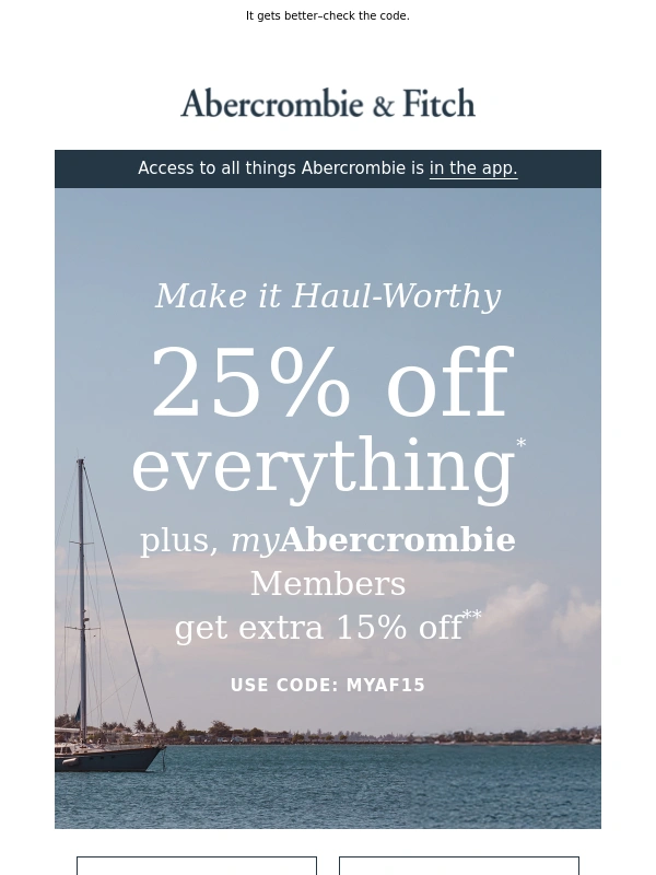 Abercrombie - 25% OFF EVERYTHING ?