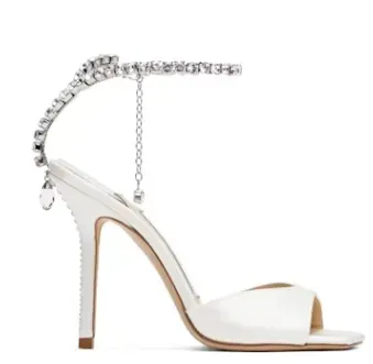 Jimmy Choo White Saeda 100 Heeled Sandals