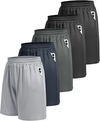 [Prime] $23.74*: 5-Pack Athletic Gym Mens Shorts w/ Pockets (Large) at Amazon