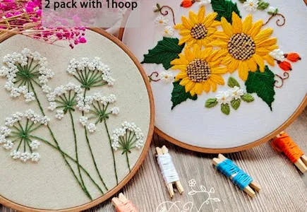 2 Pack DIY Beginner Embroidery Kit