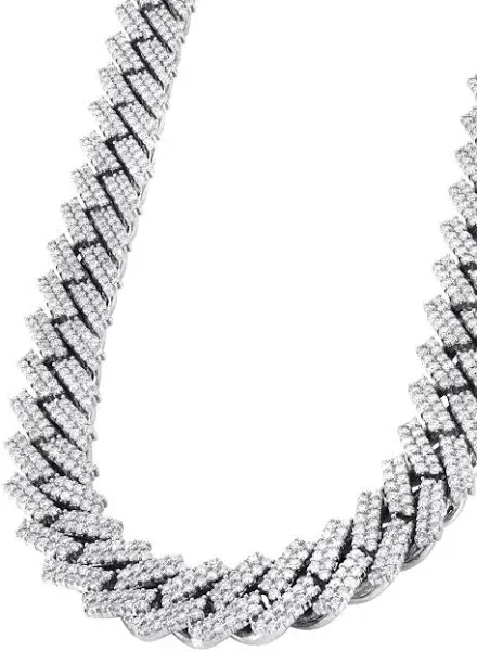 Iced Out Lab Grown VVS Diamond Prong Cuban Link