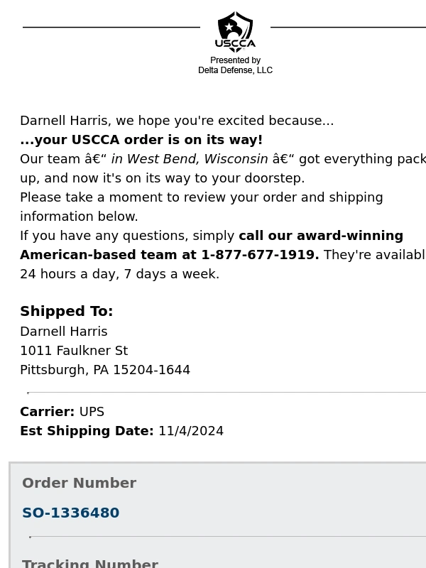 Safeside Tactical - Your USCCA Order Has Shipped!