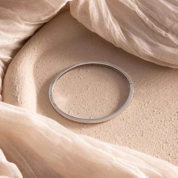 Caitlyn Minimalist Sterling Silver Stacking Bangle Bracelet