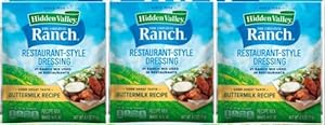 Hidden Valley Buttermilk Ranch Salad Dressing & Seasoning Mix, Gluten Free - Pack of 3