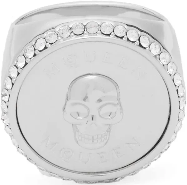 Alexander McQueen Men's Silver Sovereign Skull Ring