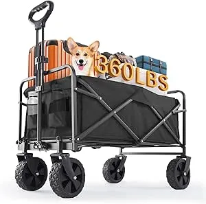 120L Sweetcrispy Collapsible Foldable Wagon Cart (39.5" x 18.5", up to 360 lbs)