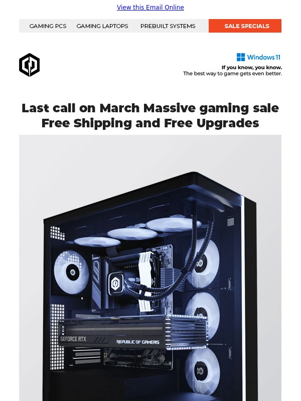 CyberpowerPC - ✔ Last call on March Massive gaming savings – Free Shipping and More