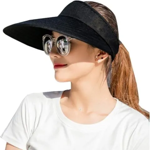 Sun Visor - Hats, Large Brim, UV Protection, Women, Summer, Beach, Cap