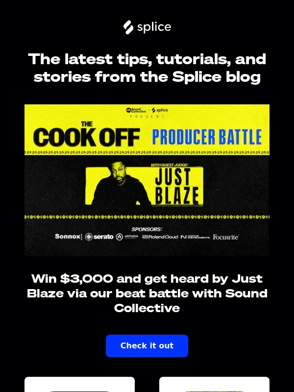 Splice - Enter a beat battle for $3,000 with Just Blaze and get free Serum 2 presets