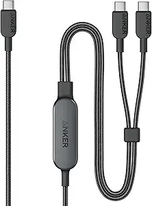 [Prime] $17.99*: 4' Anker 2-In-1 USB-C to 2x USB-C 140W Max Fast Charging Cable (Black or White) at Amazon