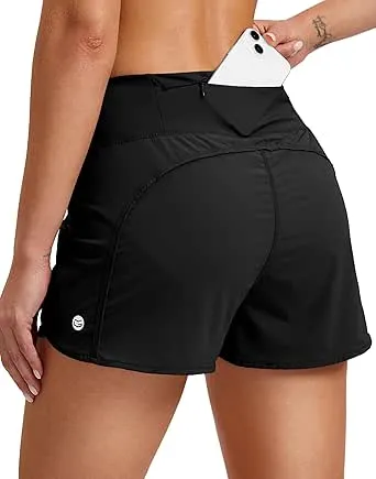 G Gradual Womens Running Shorts with Mesh Liner 3″ Workout Athletic Shorts for Women with Phone Pockets(Black,Medium)