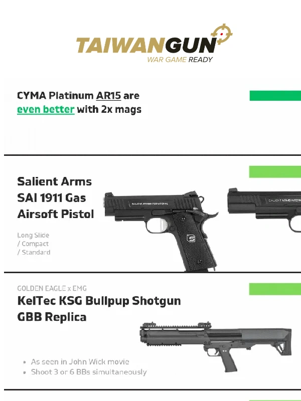 Taiwangun -  Even Better ? CYMA Platinum AR15 Line: Now 2 Magazines Included