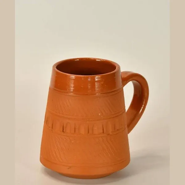 Terracotta Plain Curved Coffee Mug with 1 Mug and 1 Kettle