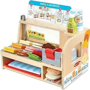 Melissa & Doug Wooden Slice & Stack Sandwich Counter