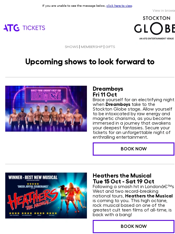 ATG Tickets - Show we know you’ll love ❤️