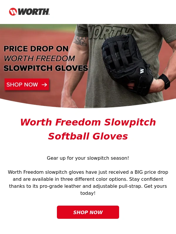 Easton Baseball & Softball - BIG Price Drop on Worth Freedom Gloves