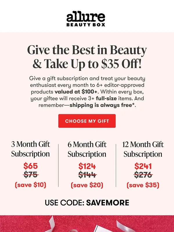 Allure Beauty Box - Snag $35 Off a Gift Subscription This Season ?
