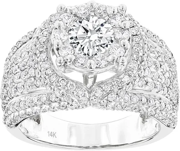 ItsHot Unique Luxury 14K Gold Diamond Engagement Ring 2.79ct