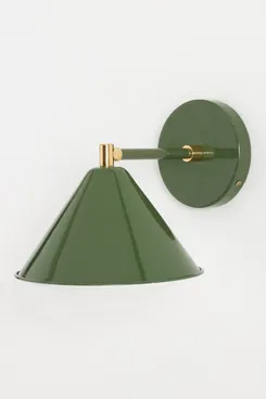 Anthropologie Greenwich Enamel Metal Sconce - Green