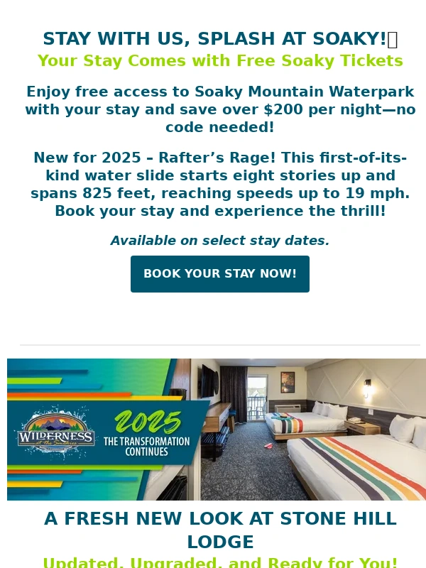 Wilderness at the smokies - Your Wilderness Stay Comes with Free Soaky Fun! ?️