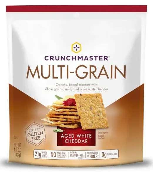 Crunchmaster Multi- Grain Crackers White Cheddar 4 oz.-12/Case