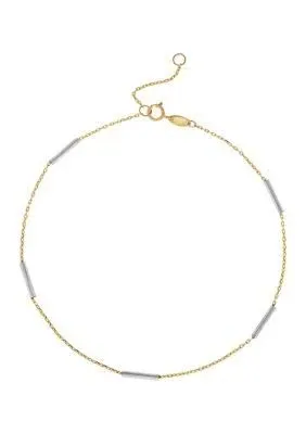 10K Gold Tube Station Link Anklet