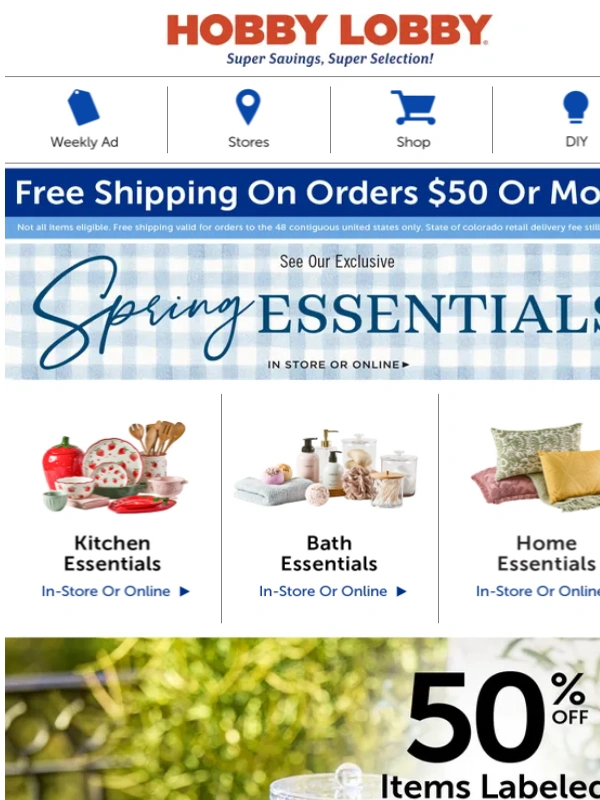 Hobby Lobby - Dine In Style With 50% Off The Spring Shop®
