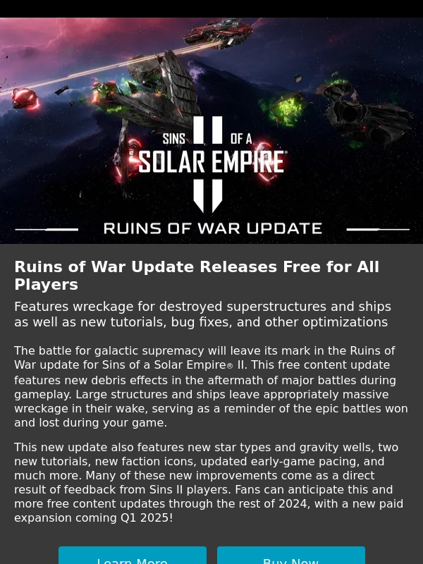 Steam - Ruins of War Update Now Out for Sins of a Solar Empire II