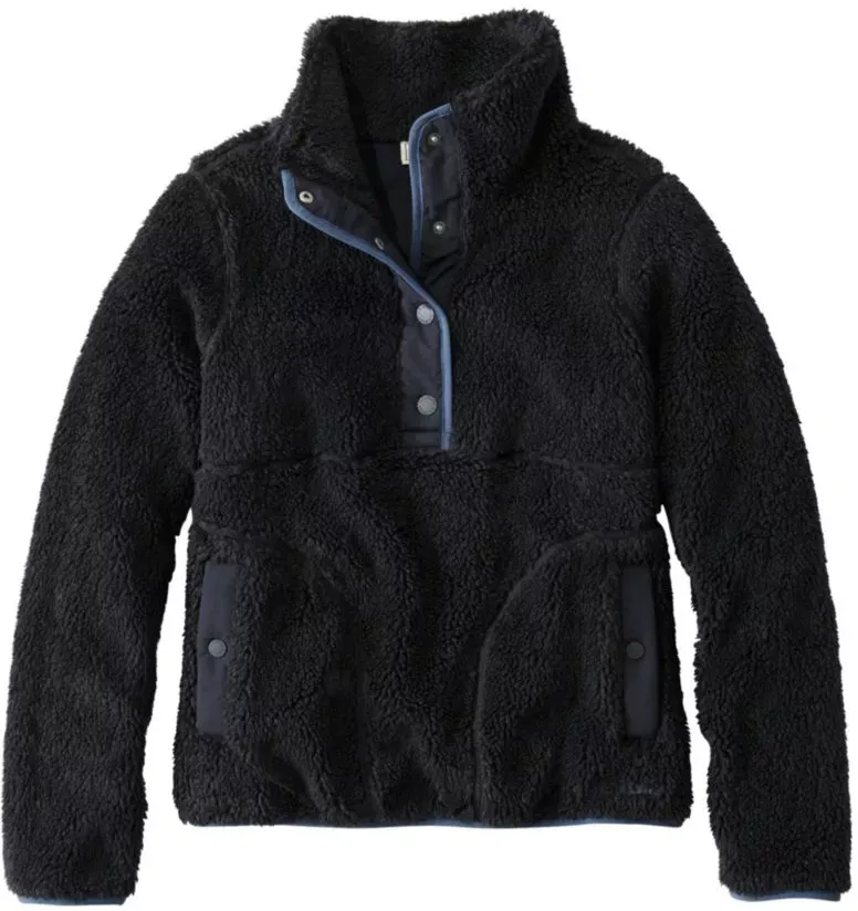 Women's Sherpa Fleece Pullover Black Small, Fleece/Nylon L.L.Bean