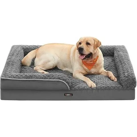 Feandrea - Orthopaedic Dog Bed, 42 x 32 x 7 Inches, Waterproof, Large Dogs, Slate Gray