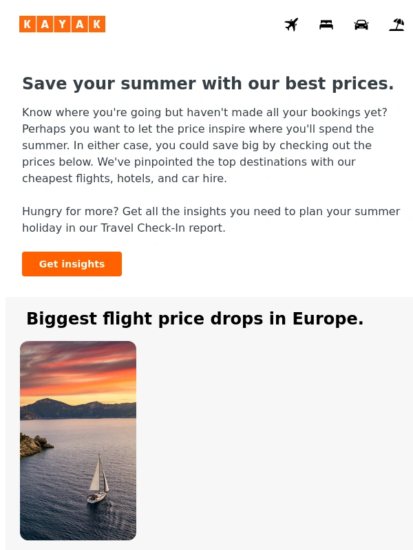Kayak - Missing a flight,hotel,or car?