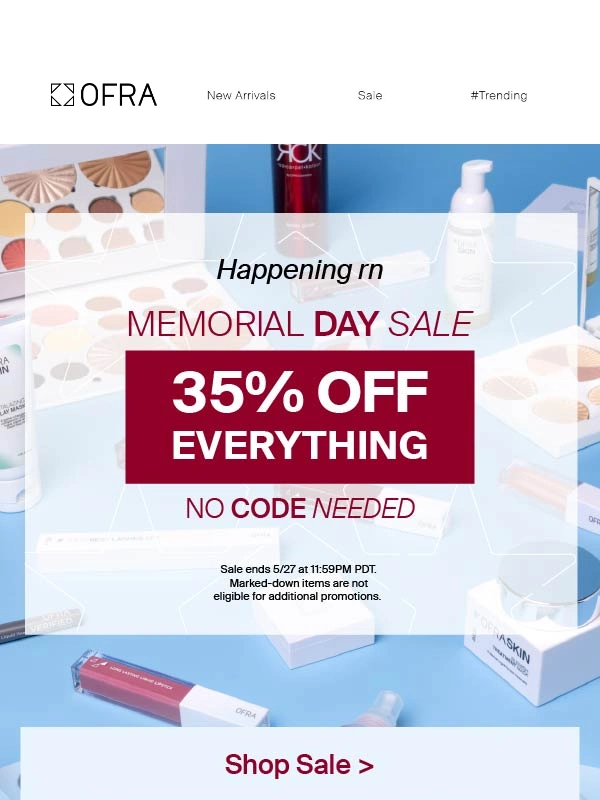 OFRA Cosmetics - 35% off everything is on now!