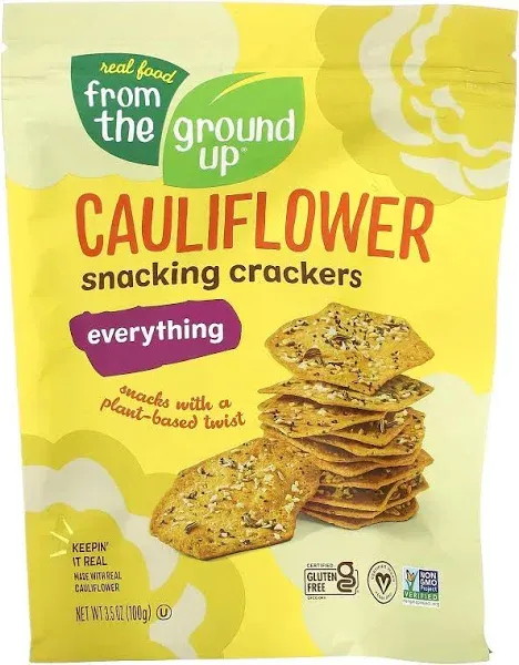From The Ground Up Cauliflower Everything Snacking Crackers