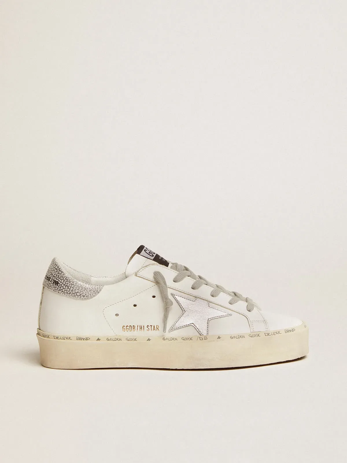 Hi Star Embossed Leather Low-top Sneakers In White