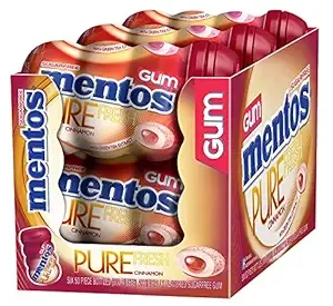 6-Pack 50-Piece Mentos Pure Fresh Sugar-Free Chewing Gum w/ Xylitol (Cinnamon)